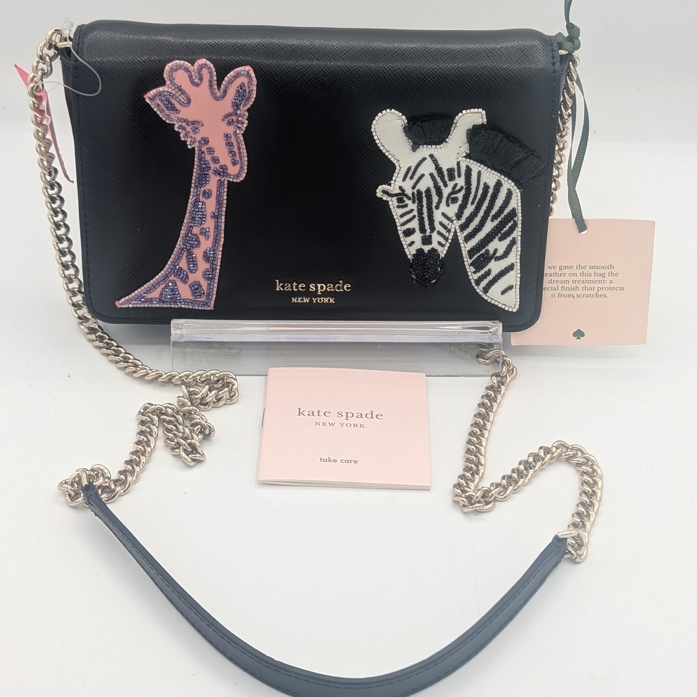 Kate Spade Black Crossbody Bag with Animal Appliqués